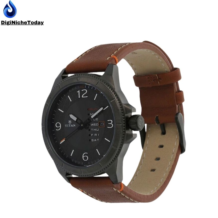 TITAN NM1701QL01 Anthracite Dial Brown Leather